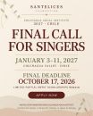 FINAL CALL: SINGERS ONLY — OCTOBER 17: The Colchagua Vocal Institute 2027