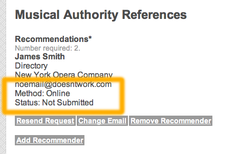 Recommendation Status